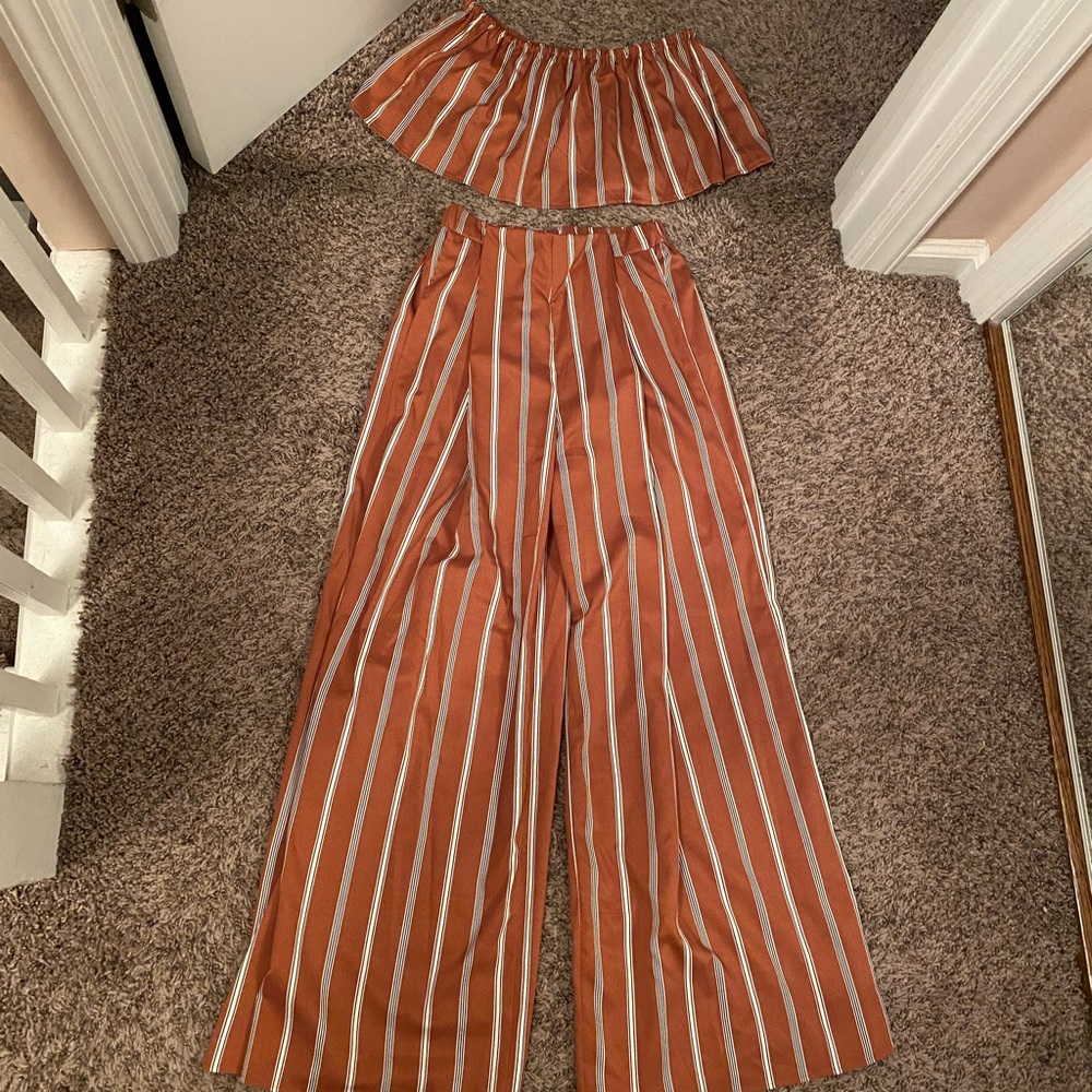 2 piece matching stripe set